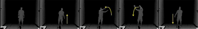 An example front depth-map of the double-handed arch gesture